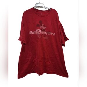 Disney Hanes Walt Disney World Mickey Graphic Red T-Shirt Men's 3XL GUC *READ*